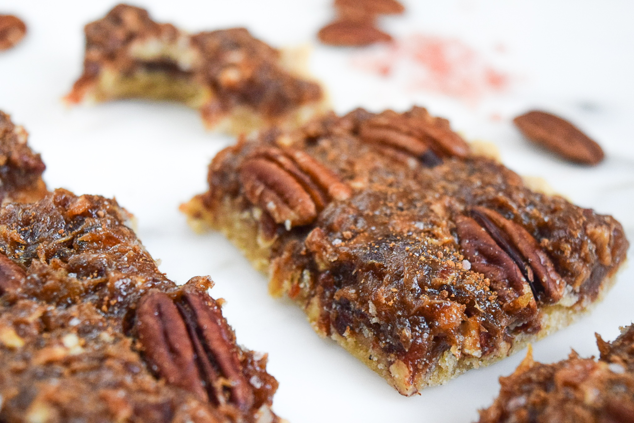 Pecan Pie bars close up